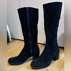 La Canadienne Black Knee-High Women's Waterproof Heeled Boots